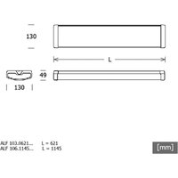 Fagerhult AllFive, longueur 114,5 cm, 38 / 28 W, 4.000 K, IP44