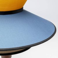 KARE Riva table lamp, multicoloured, textile, wood, height 49 cm