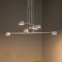 EMIBIG LIGHTING Hänglampa Modus 6, stål, 6 lampor, GX 53, vit
