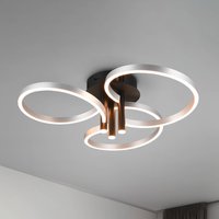 Trio Lighting Plafonnier LED Caruso, aluminium/noir, Ø 66 cm, métal CCT dim