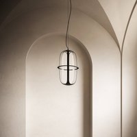 kdln Suspension LED Kooi, noir, Ø 30 cm métal/verre
