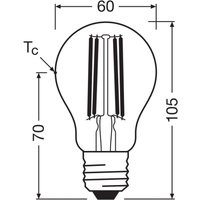 Ampoule LED à incandescence OSRAM E27 3,8W 2700K à intensité variable
