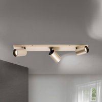 ORION Spotlight Sean, 3-bulb, gold-coloured, metal, swivel-mounted