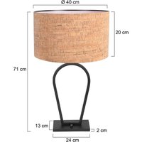 Steinhauer Bordslampa Stang, svart/brun, höjd 71 cm, kork