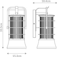 Quintiesse Applique d'extérieur RIVAMAR, hauteur 34 cm, noir/or, IP44 E27