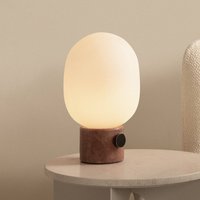 Audo Copenhagen Audo JWDA table lamp, red travertine, height 32 cm, dimmable
