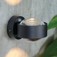 Top Light Puk Mini Wall LED 2x8W lenses clear, black matt