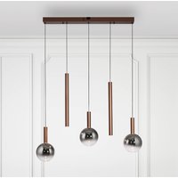 Suspension LED Bowl Paul Neuhaus, longueur 100 cm, marron/gris