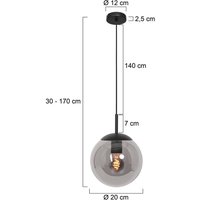 Bollique pendant light, , Ø , glass, 1-bulb, globe