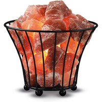 Wagner Life Salt lamp fire basket, small, black, amber