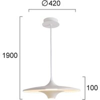 Viokef Rene LED hanging light, white, Ø 42 cm, metal