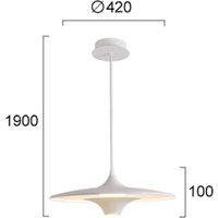 Viokef LED-pendellampa Rene, vit, Ø 42 cm, metall