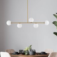 SIGMA Gama ceiling light, 5-bulb, gold