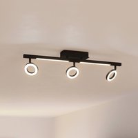 EGLO Spot pour plafond LED Cardillio 2 noir avec trois anneaux