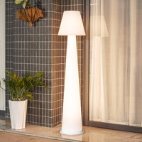 Lucande Gauri rechargeable battery LED patio light, white, 153 cm, IP44