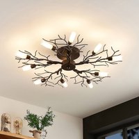 Lindby taklampa Bigna, Ø 68 cm, 10 lampor, glas, metall