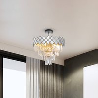Eko-Light Carisma metal ceiling lamp chrome-coloured glass crystals Ø 50 cm