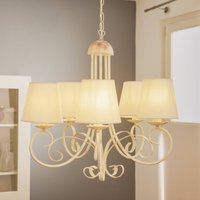 ONLI Pompei chandelier, with lampshades, antique white