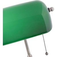 Clayre&Eef Decorative banker lamp Verda with a nickel base