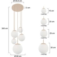 Steinhauer Bollique pendant light, cream/opal white, glass, 5-bulb