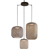 Bover Nans S/3L LED-hængelampe, 3 lyskilder, brun