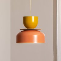 ALDEX Uto pendant light, coral/yellow, Ø 30 cm, metal