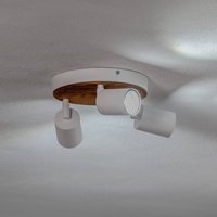 Envostar Tino downlight 3-bulb round white/wood
