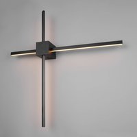 Trio Lighting LED-vägglampa Cassino, matt svart, bredd 67 cm, metall