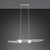 Trio Lighting LED hanging light Albany, nickel, 100 x 28 cm, aluminium, CCT dimmable