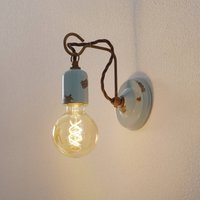 Ferroluce Vägglampa i vintagestil C665 turkos