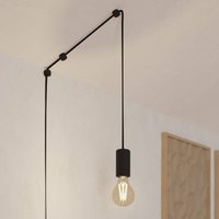 EGLO Suspension Pinetina, saillie 40 cm, noir, connecteur