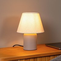 Lucide Bordslampa Macia, beige/naturfärgad Höjd 27 cm Keramik/tyg