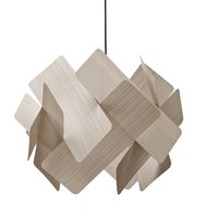 LZF LAMPS LZF pendellampa Escape, grå/nickelfärgad, Ø 30 cm, trä