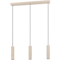 Hängeleuchte Caminia, sandfarben, Länge 77 cm, Stahl, 3-flg.