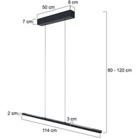 Steinhauer LED hanging light Bande, up/down, black, 120 cm, CCT, dimmable