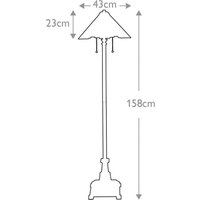 QUOIZEL Inglenook golvlampa, Tiffany-stil, brons, höjd 158 cm