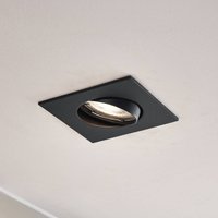 PRIOS Fibur recessed light, black, 9 cm, GU10