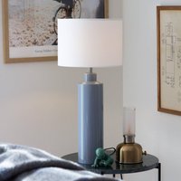 PR Home Bordslampa Solo, blå/vit, höjd 65 cm, metall/tyg