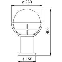Albert Leuchten Luminaire pour socle noir avec verre opale