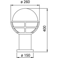 Lampa na cokół czarna z mlecznym szkłem