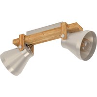 Deckenstrahler Cawton, Länge 58,5 cm, stahl/braun, 2-flg.