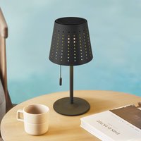 Lindby LED-solcellslampa Hilario, svart, järn, uppladdningsbart batteri
