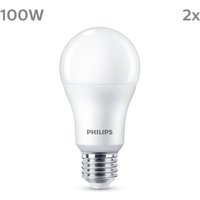Philips LED-lampa E27 13W 1.521 lm matt 2-pack