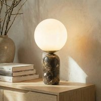 Lindby table lamp Lennes x Eva Söllner, brown, marble, Ø20cm