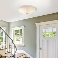 Maytoni taklampa Pascal, vit/guld, Ø 35 cm glas/metall