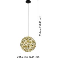 EGLO Skoura pendant light, brass-coloured, Ø 41 cm, steel, E27