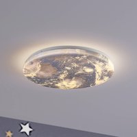 Lindby LED-taklampa Gaios Ø 38 cm, blå, CCT, dimbar