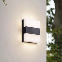 PRIOS LED outdoor wall light Teekon, anthracite, 20 cm, IP44