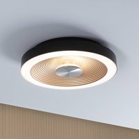 Paulmann LED-taklampa Volea svart/guld Ø 32 cm IP44 dim