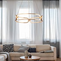 Schuller Valencia LED-hänglampa Colette, 3 lampor, roséguld